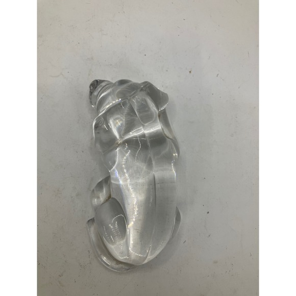 Clear Glass Dog Figurine, Paperweight, Sleeping Puppy Collectible Decor - Picture 2 of 6